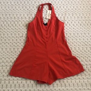 Halter romper with belt